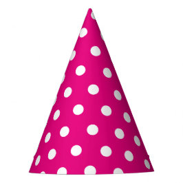 Retro rosa und Weiß punktiert Party-Hut Partyhütchen