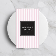 Retro Rosa und Weiße Streifen Bäckerei