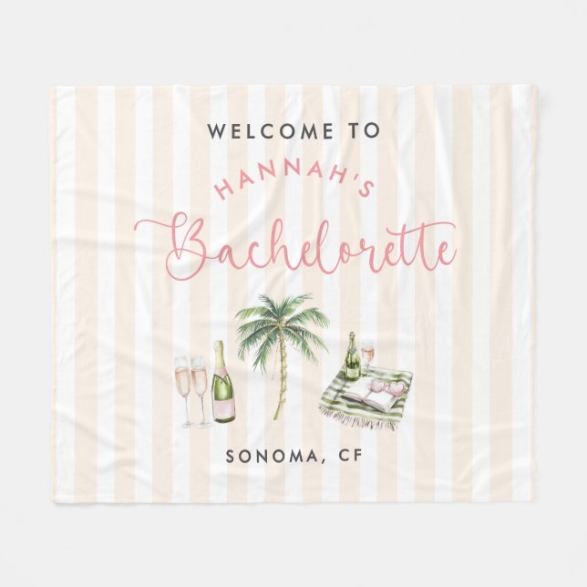 Retro Rosa Weinroute Mendrisiotto Fleecedecke (Vorderseite (Horizontal))