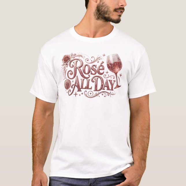 Retro-Rose-ALL-DAY-Modeprint T-Shirt (Vorderseite)
