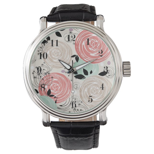 Retro, Rose Armbanduhr (Vorderseite)