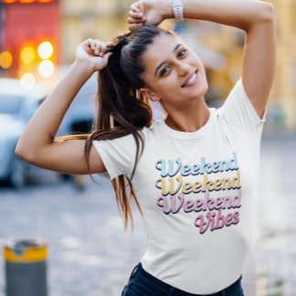 Retro Rose bleu filles week-end escapade T-shirt