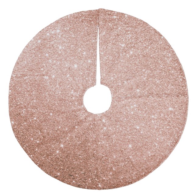 Retro Rose Glitzer Treppenhaus - Rustikales Weihna Fleece Weihnachtsbaumdecke (Vorderseite)