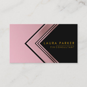 Retro Rose Gold Geometrie Finanzen Moderne Visitenkarte