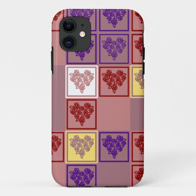 Retro Rose Herz iPhone Case (Rückseite)