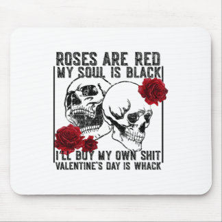 Retro Rose sind rot Mein Soul ist schwarz Skelett Mousepad