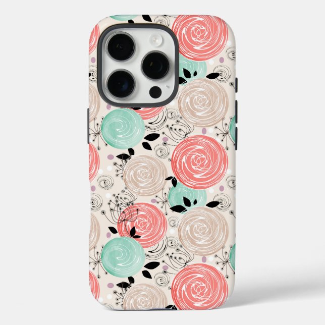 Retro, Rosen iPhone 16 Pro Hülle (Rückseite)