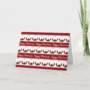 Retro Rot & Braun Weihnachtsjumper Stil Pudding Karte