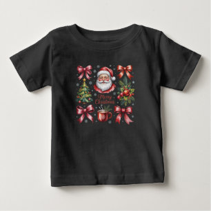 Retro-Rot Coquette Weihnachten Süß Xmas Ferien Baby T-shirt