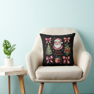 Retro-Rot Coquette Weihnachten Süß Xmas Ferien Kissen