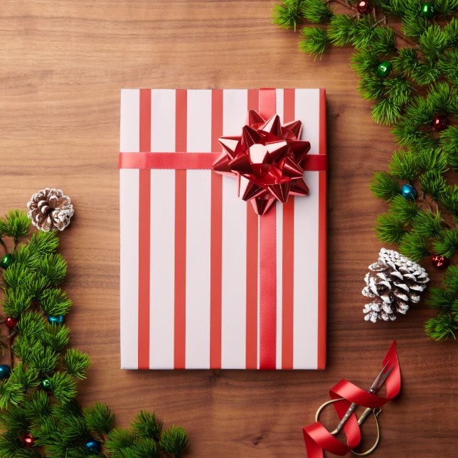 Retro Rot Gestreift Geschenkpapier (Feiertagsgeschenk)