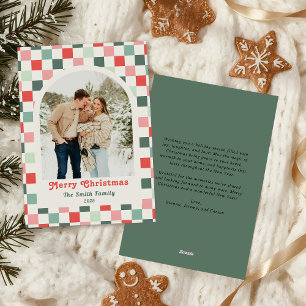 Retro Rot Grün Karo Foto Bogen Weihnachten