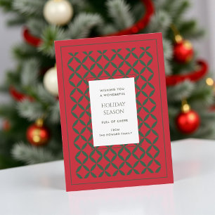 Retro-Rot-Grüne-Weihnachtskarte im Stil der Mitte