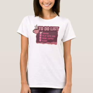 Retro-Rot-KAFFEE-SPIEL-MIT-HUND-Grafikdesign T-Shirt