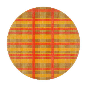 Retro-Rot-Orange-Karomuster Schneidebrett