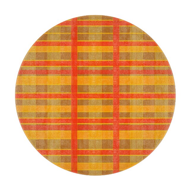 Retro-Rot-Orange-Karomuster Schneidebrett (Vorderseite)