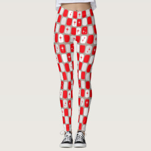 Retro-Rot-Sternen-Explosion-Leggings Leggings