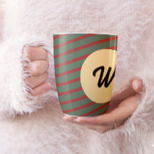 Retro rot und grün gestreift Custom Mit Monogramm