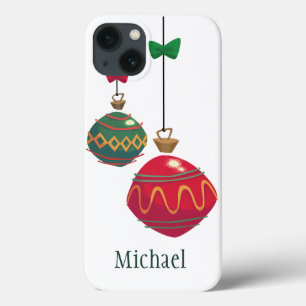 Retro-Rot- und Grün-Weihnachtsdekoration Case-Mate iPhone Hülle