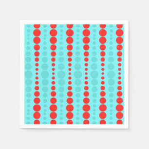 Retro Rot und Türkis Dots Papier Napkins Serviette