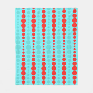 Retro Rot-und Türkis-Punkt-Fleece-Decke Fleecedecke