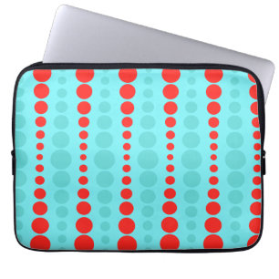 Retro Rot-und Türkis-Punkt-Laptop-Hülse Laptopschutzhülle