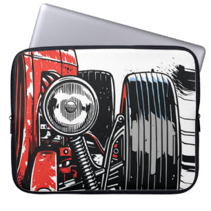 Retro-Rot Vintage-Klassiker Auto Front Pop-Art-Dru Laptopschutzhülle