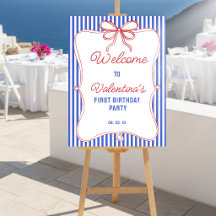 Retro Rot Weiß & Blau Klassische Streifen Schleife