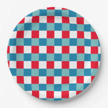 Retro Rot Weiß Blau Tartan Kariert 4. Juli