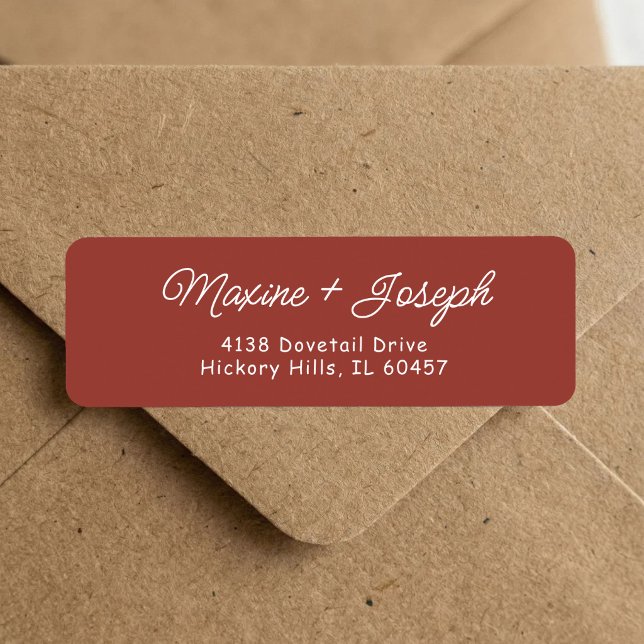 Retro-Rot-Weiße-Hochzeits-Rücksendeadresse (Retro red and white wedding return address label brings nostalgic style to your mail.)