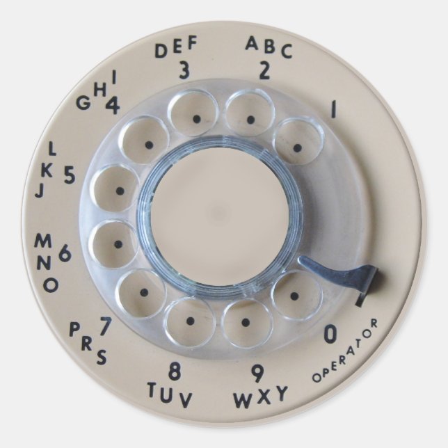 Retro Rotary Phone Dial Runder Aufkleber (Vorderseite)