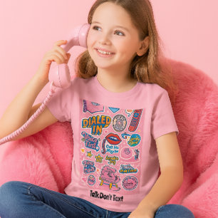 Retro-Rotary-Telefon Pink - Talk Don't Text T-Shirt