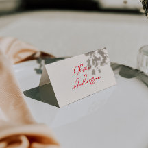 Retro-Rote handgeschriebene wunderliche Hochzeitsp