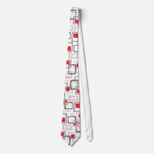 Retro rote Kirsche quadriert Funky Groovy Krawatte