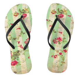 RETRO ROTE ROSE dünne Bügel-Purzelbaum-Zapfen Flip Flops