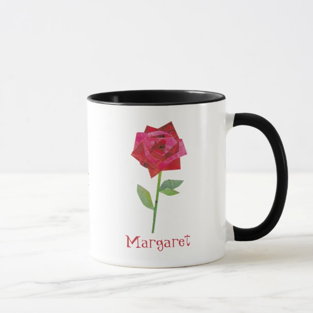 Retro Rote Rose Niedlich Mittleres Jahrhundert Val Tasse (Rechts)