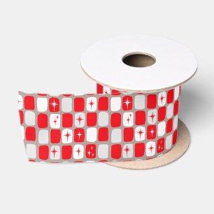 Retro rote Sternexplosion-breites Satin-Band Satinband