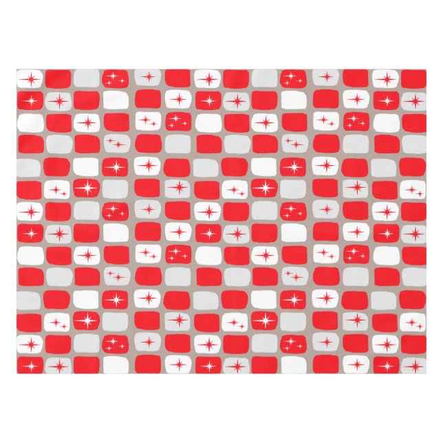 Retro Rote Sternexplosionen Tablette Tischdecke (Vorderseite (Horizontal))
