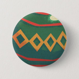 Retro Rote und grüne Weihnachtsschmuck Button
