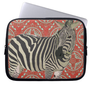 Retro rote Zebra-Computer-Hülse Laptopschutzhülle