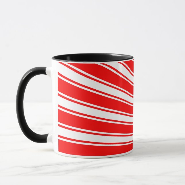 Retro roter funky Sonnenstrahlen Hintergrund Tasse (Links)