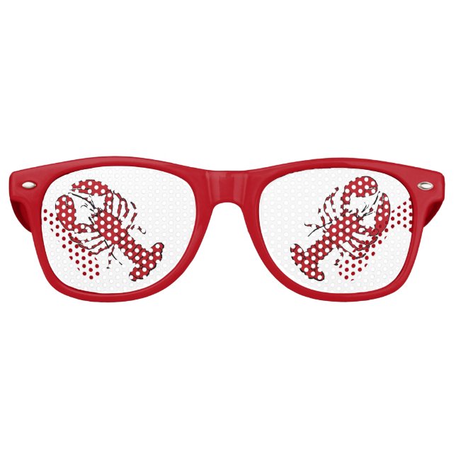 Retro roter Hummer Rockabilly-Sonnenbrille rot Partybrille (Vorderseite)