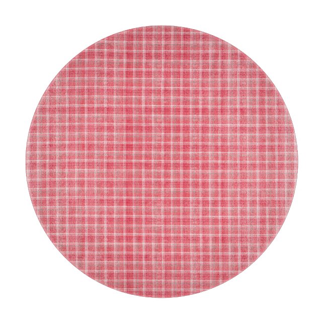 Retro roter karierter Tartan: nahtloses Muster. Schneidebrett (Vorderseite)