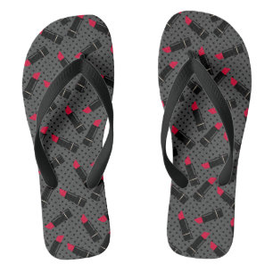 Retro, roter Lippenstift Flip Flops
