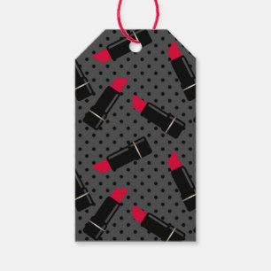 Retro, roter Lippenstift Geschenkanhänger
