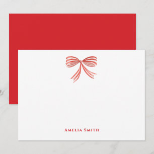 Retro rotes Aquarell-Bogen Frohe Weihnachten Mitteilungskarte