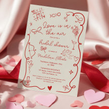 Retro-Rotes Galentine-Liebe liegt in der Luft Brau
