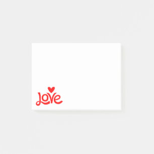 Retro-Rotes-Liebesherz - Hochzeit, Dating-Verlobun Post-it Klebezettel