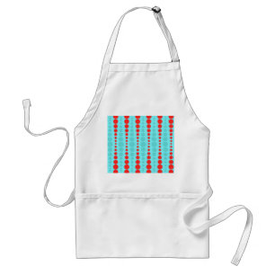 Retro-Rotes und Türkis gepunktetes Apron Schürze