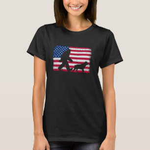 Retro Rottweiler Dog 4. Juli US-amerikanische Flag T-Shirt